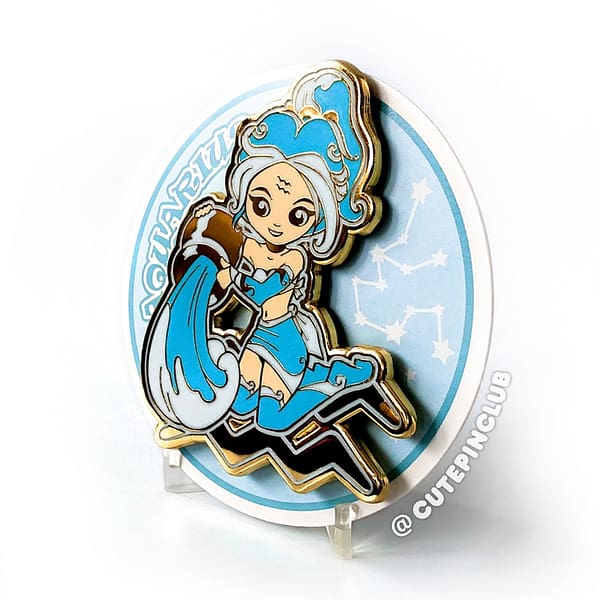 Aquarius AstroGal Hard Enamel Pin Horoscope Astrology From CutePinClub