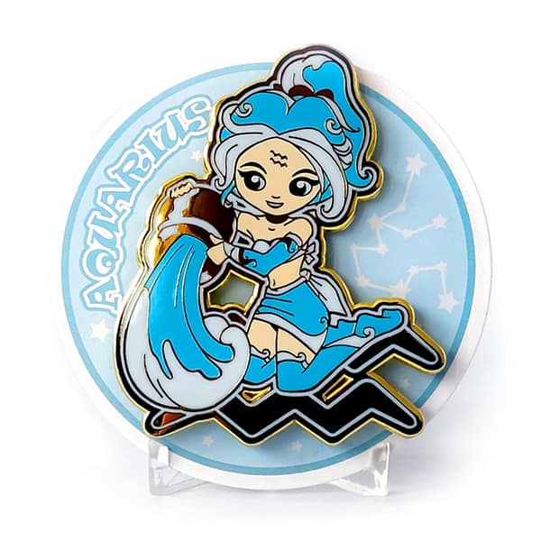 Aquarius AstroGal Hard Enamel Pin Horoscope Astrology From CutePinClub