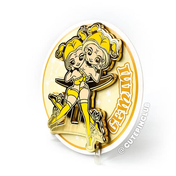 Gemini AstroGal Hard Enamel Pin Horoscope Astrology From CutePinClub