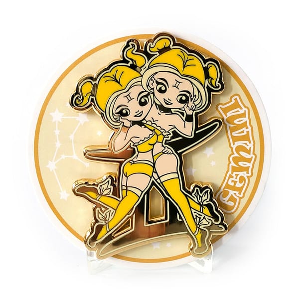 Gemini AstroGal Hard Enamel Pin Horoscope Astrology From CutePinClub