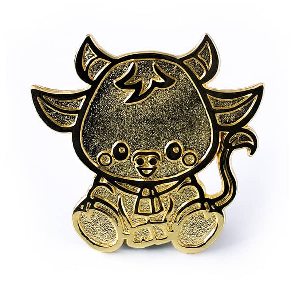 Chinese Zodiac Baby Golden Ox Hard Enamel Pin From CutePinClub