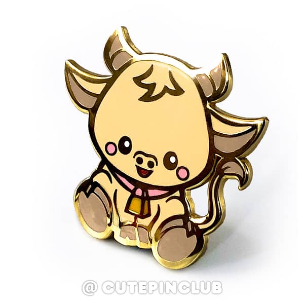 Chinese Zodiac Baby Ox Hard Enamel Pin From CutePinClub