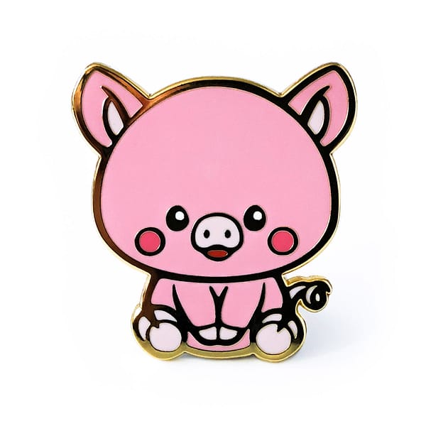 Chinese Zodiac Baby Pig Hard Enamel Pin From CutePinClub