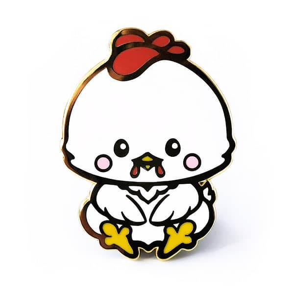 Chinese Zodiac Baby Rooster Hard Enamel Pin From CutePinClub