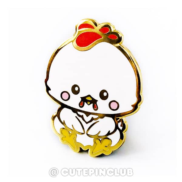 Chinese Zodiac Baby Rooster Hard Enamel Pin From CutePinClub