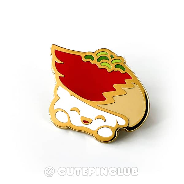 Yummy Sushi Hokkigai Hard Enamel Pin From CutePinClub