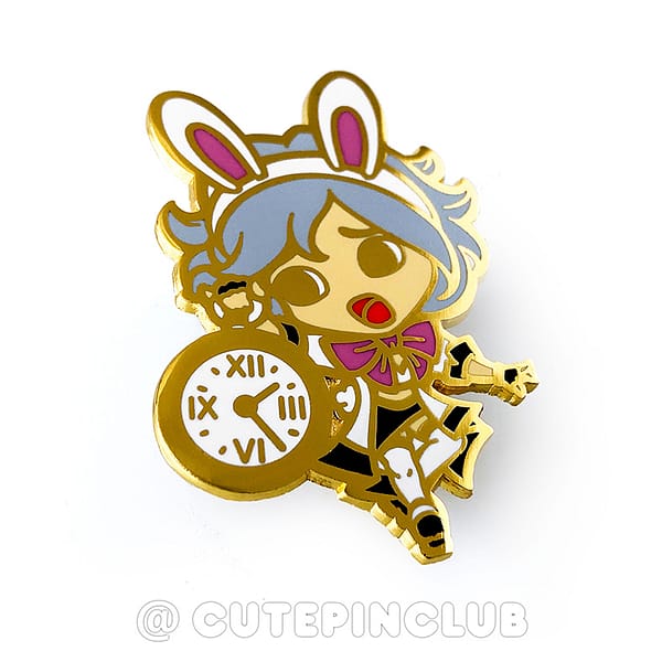 White Rabbit Hard Enamel Pin from Alice in Wonderland
