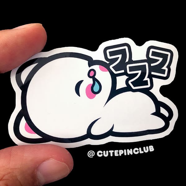Little Cuties Sleeping Kitty Vinyl UV Sticker Decal