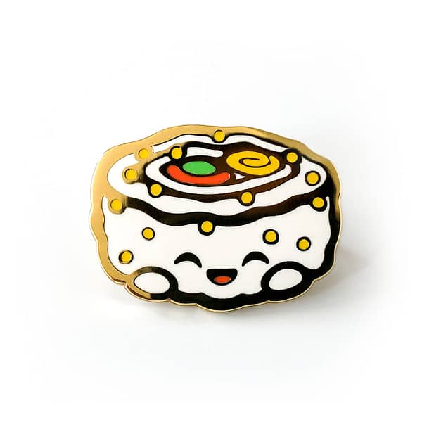 Yummy Sushi California Roll Hard Enamel Pin From CutePinClub