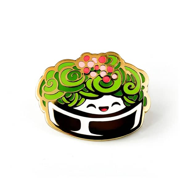 Yummy Sushi Chuka Wakame Hard Enamel Pin From CutePinClub