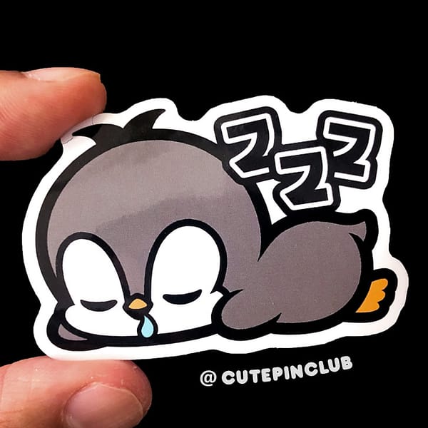 Little Cuties Sleeping Penguin Vinyl UV Sticker Decal