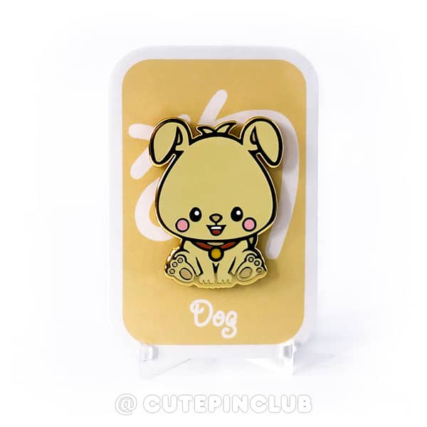 Chinese Zodiac Baby Dog Hard Enamel Pin From CutePinClub