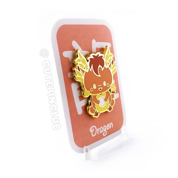 Chinese Zodiac Baby Dragon Hard Enamel Pin From CutePinClub