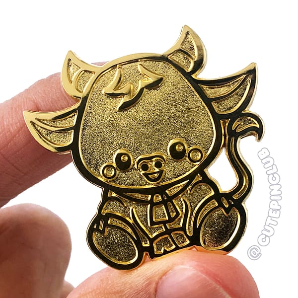 Chinese Zodiac Baby Golden Ox Hard Enamel Pin From CutePinClub