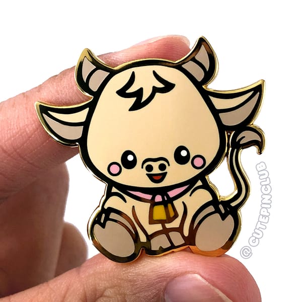 Chinese Zodiac Baby Ox Hard Enamel Pin From CutePinClub
