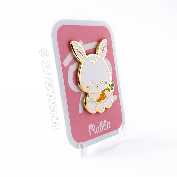 Chinese Zodiac Baby Rabbit Hard Enamel Pin From CutePinClub