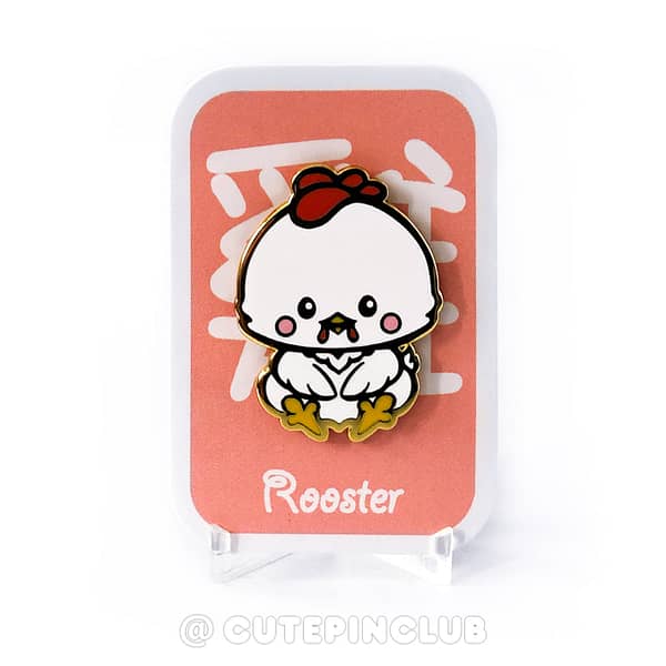 Chinese Zodiac Baby Rooster Hard Enamel Pin From CutePinClub