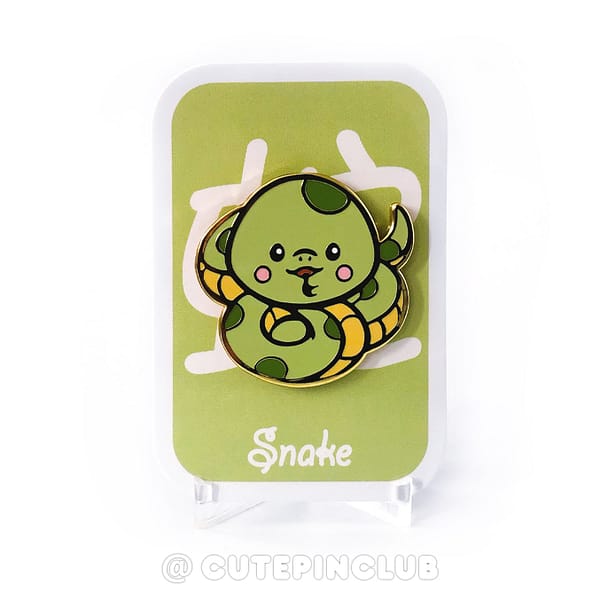Chinese Zodiac Baby Snake Hard Enamel Pin From CutePinClub