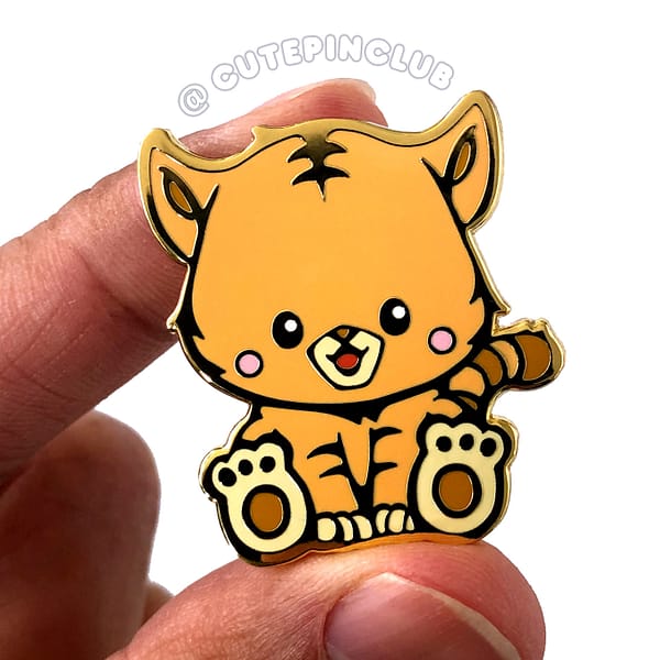 Chinese Zodiac Baby Tiger Hard Enamel Pin From CutePinClub