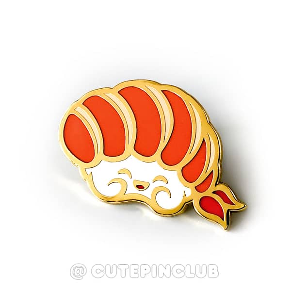 Yummy Sushi Ebi Hard Enamel Pin From CutePinClub