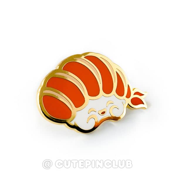 Yummy Sushi Ebi Hard Enamel Pin From CutePinClub