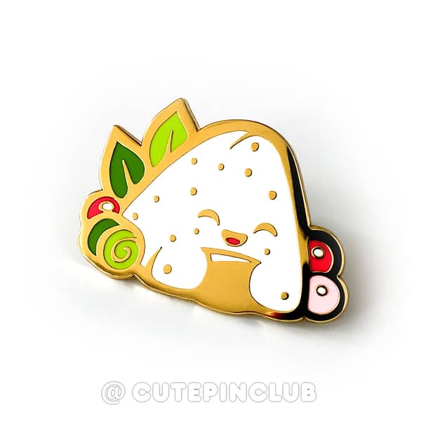 Yummy Sushi Onigiri Hard Enamel Pin From CutePinClub