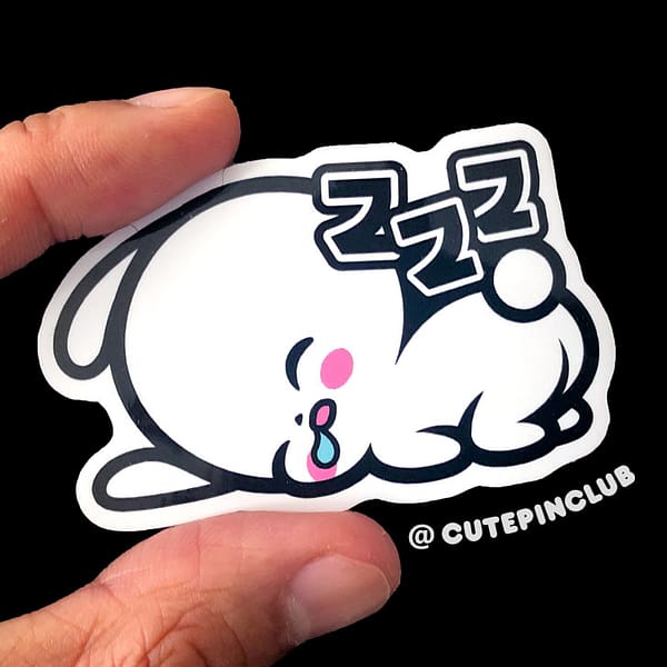 Little Cuties Sleeping Bunny Vinyl UV Sticker Decal
