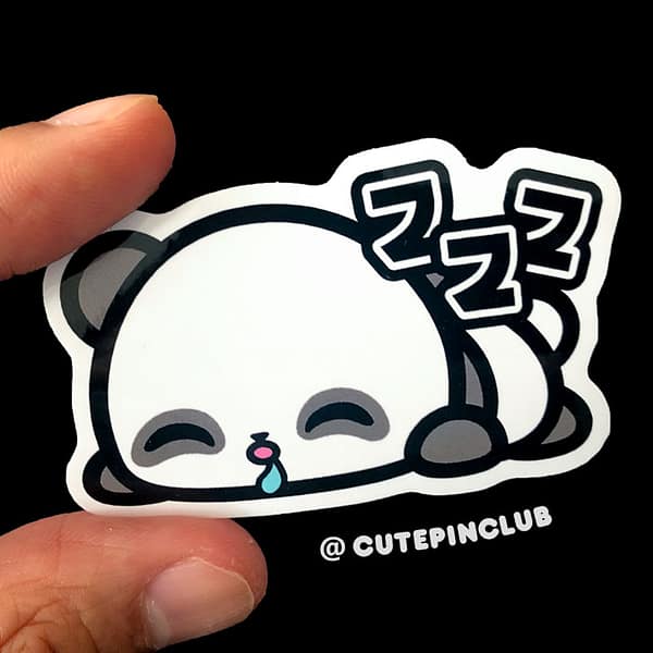 Little Cuties Sleeping Panda Vinyl UV Sticker Decal